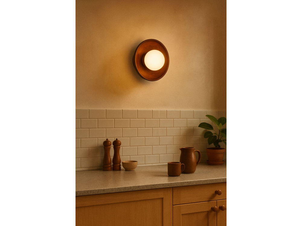 Applique murale en bois "Hand-S" - Noyer / Blanc