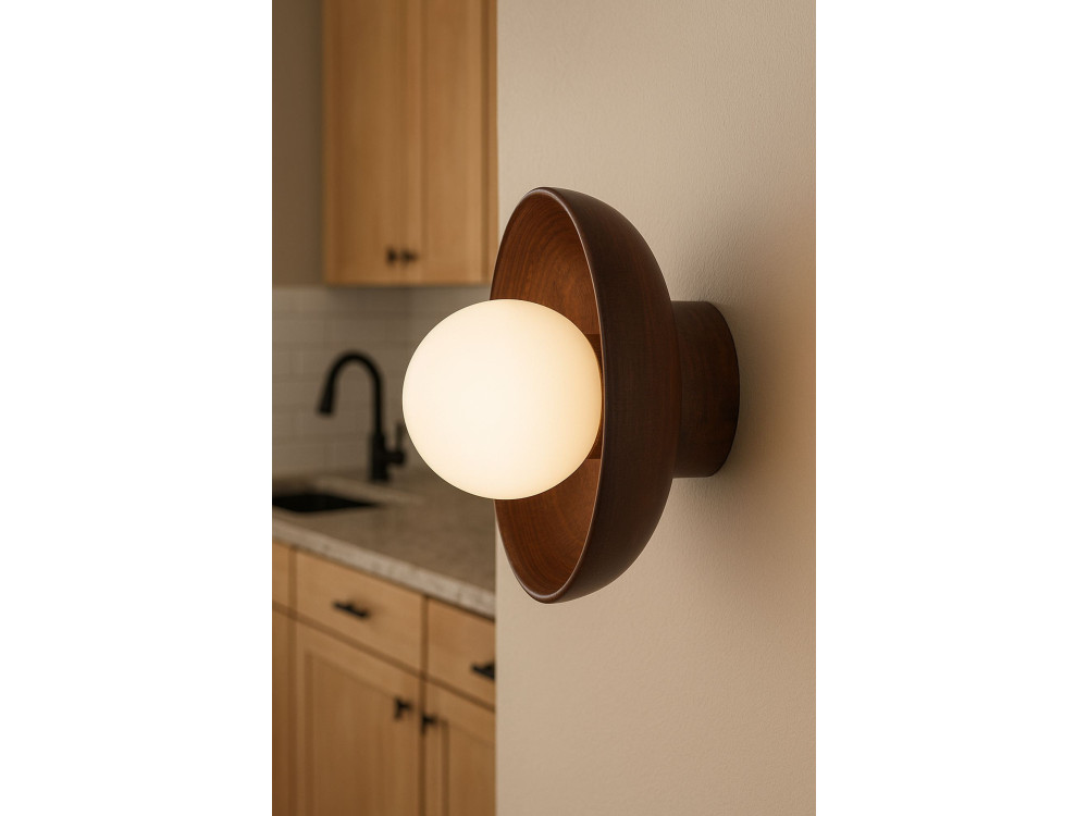 Applique murale en bois "Hand-S" - Noyer / Blanc