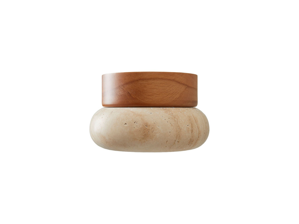 Plafonnier en bois "Worm-S" - Chêne / Beige