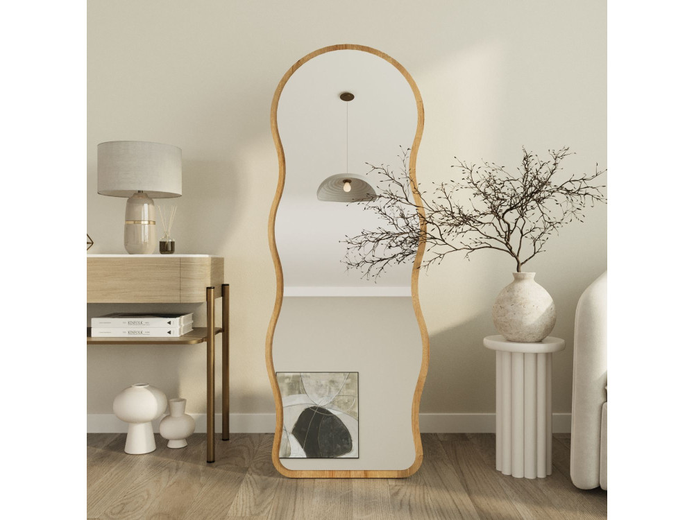 Miroir sur Pied en bois " Asial  " - 50 x 160 x 2,2 cm - Chêne Saphir