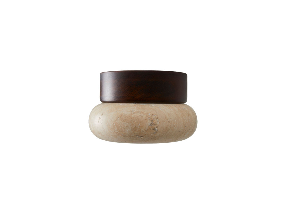 Plafonnier en bois "Worm-S" - Noyer / Beige
