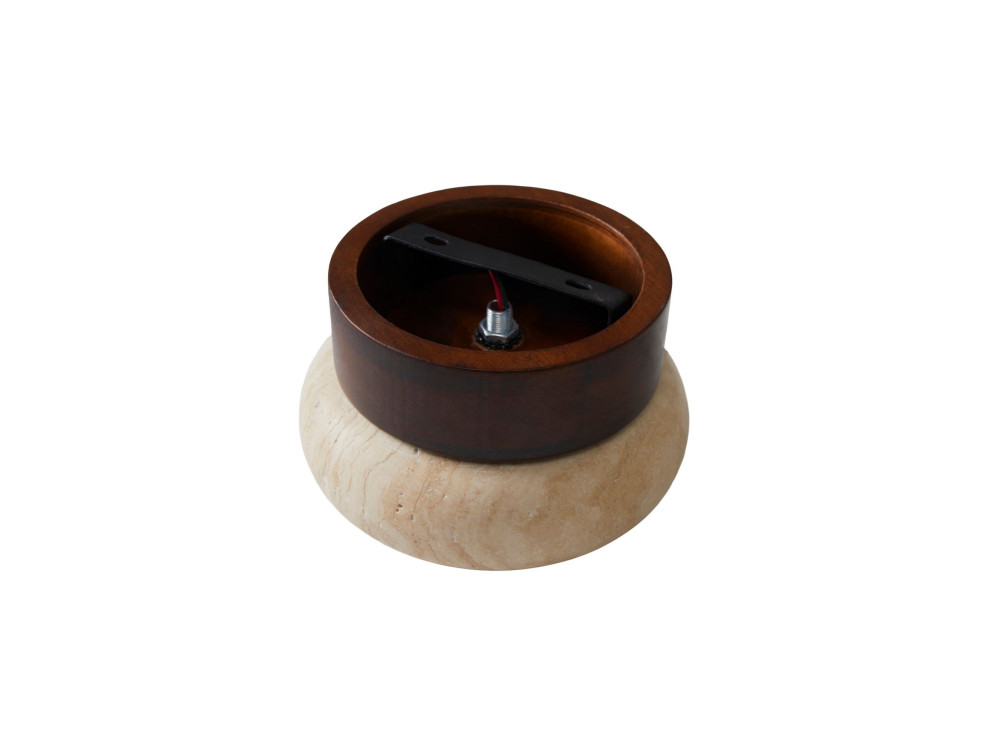 Plafonnier en bois "Worm-S" - Noyer / Beige