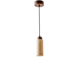 Lampe suspendue en bois "Babil" - Beige / Noyer