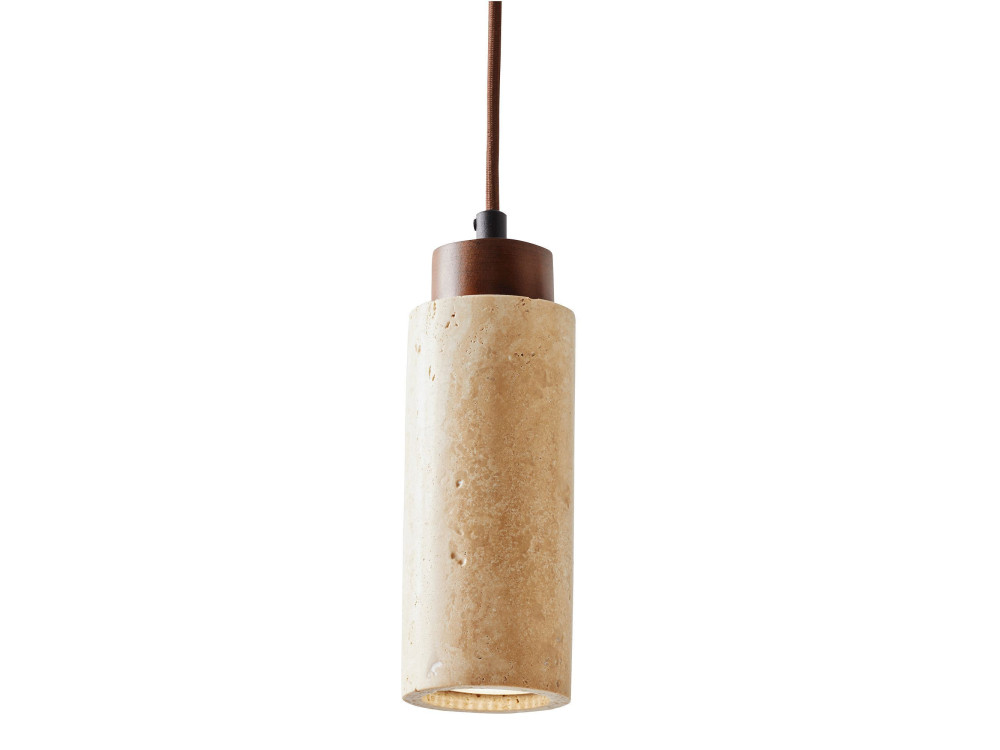 Lampe suspendue en bois "Babil" - Beige / Noyer