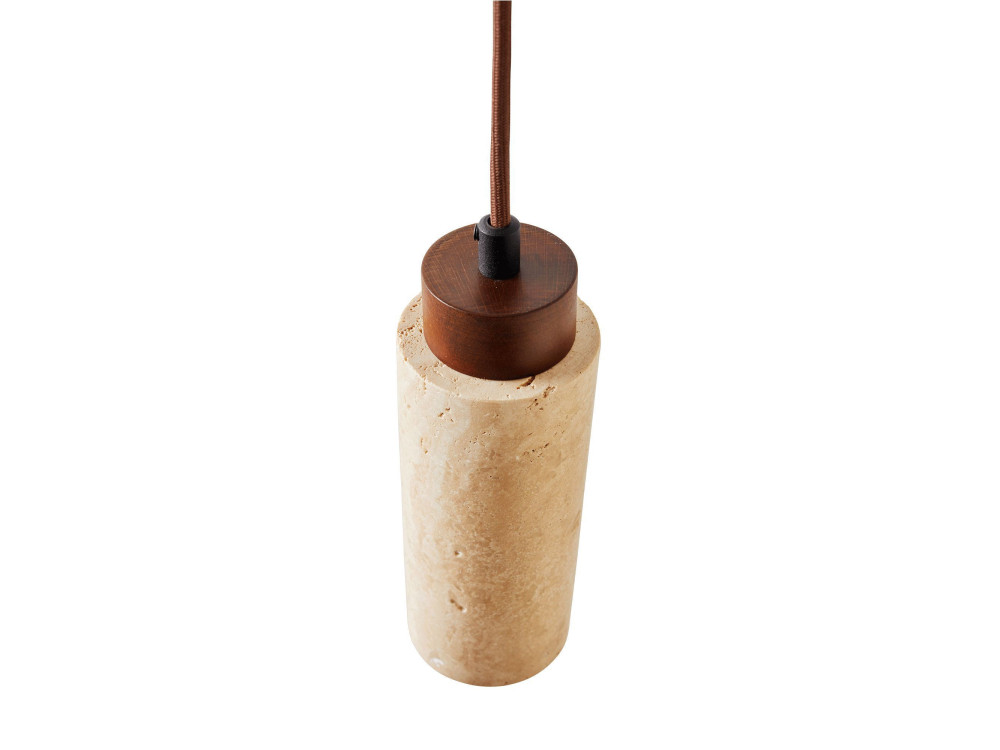 Lampe suspendue en bois "Babil" - Beige / Noyer