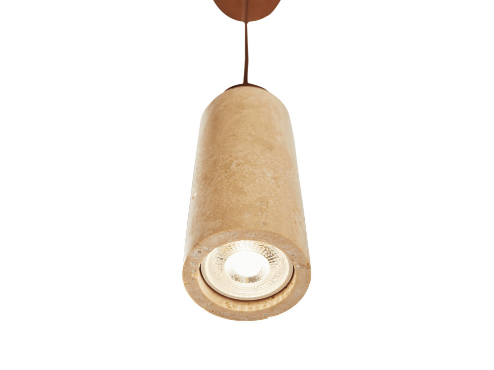 Lampe suspendue en bois "Babil" - Beige / Noyer