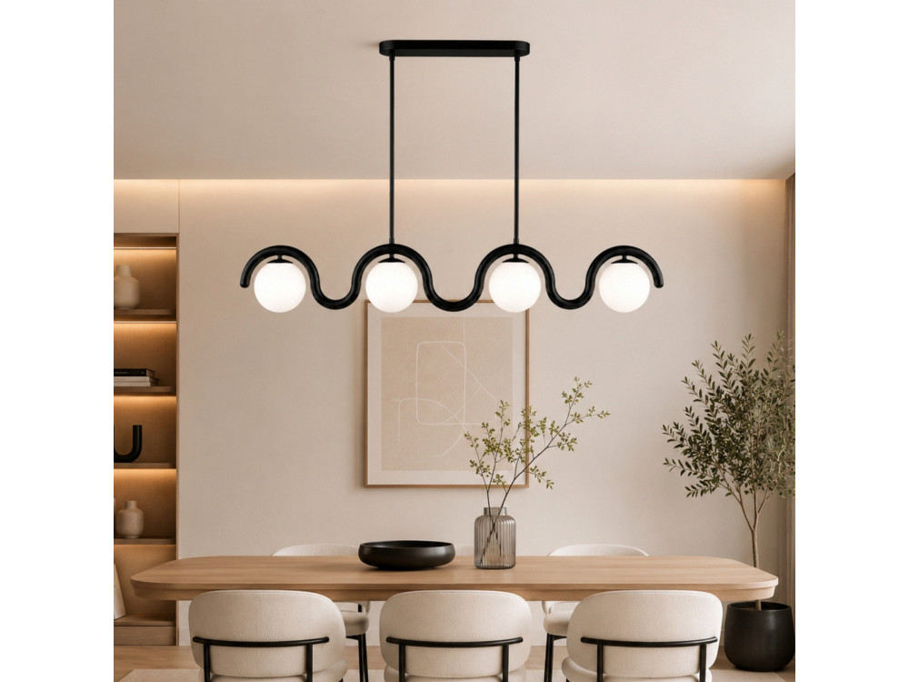 Lustre en métal "GEDIK-20443" - 110 x 17 cm - Noir