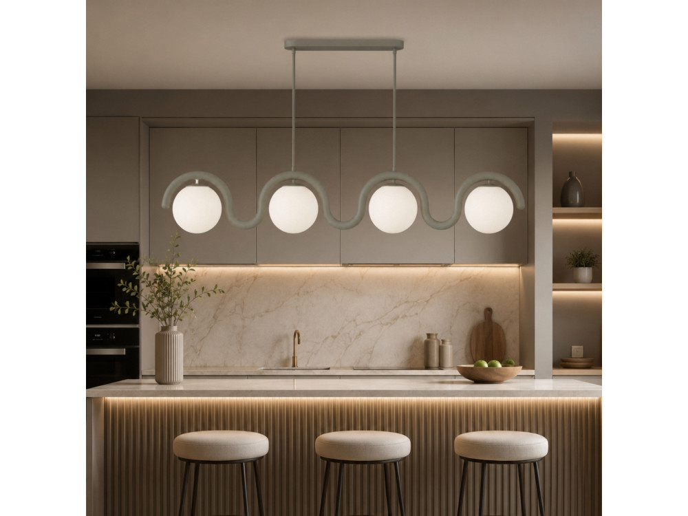 Lustre en métal "GEDIK-20443" - 110 x 17 cm - Gris