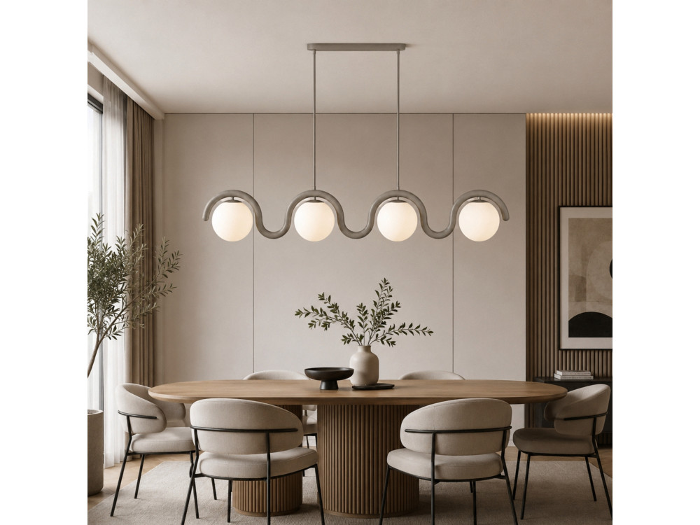 Lustre en métal "GEDIK-20443" - 110 x 17 cm - Gris