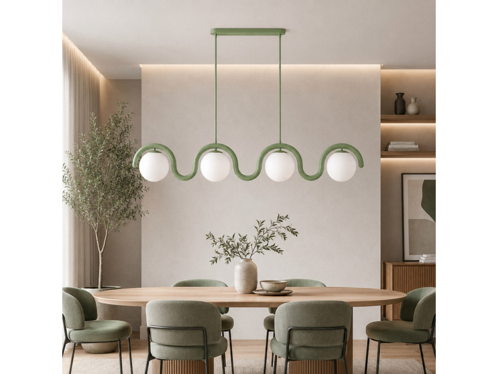 Lustre en métal "GEDIK-20443" - 110 x 17 cm - Vert
