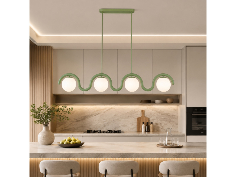 Lustre en métal "GEDIK-20443" - 110 x 17 cm - Vert