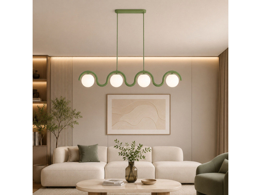 Lustre en métal "GEDIK-20443" - 110 x 17 cm - Vert