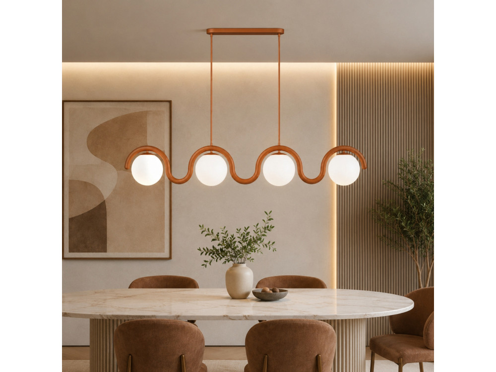 Lustre en métal "GEDIK-20443" - 110 x 17 cm - Marron / Orange