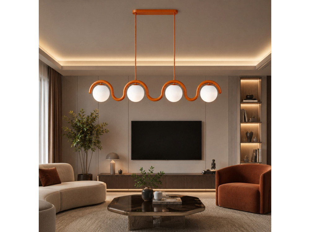 Lustre en métal "GEDIK-20443" - 110 x 17 cm - Marron / Orange