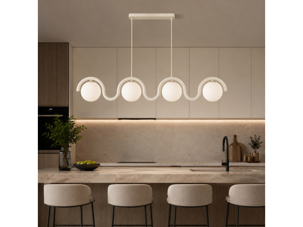 Lustre en métal "GEDIK-20443" - 110 x 17 cm - Beige