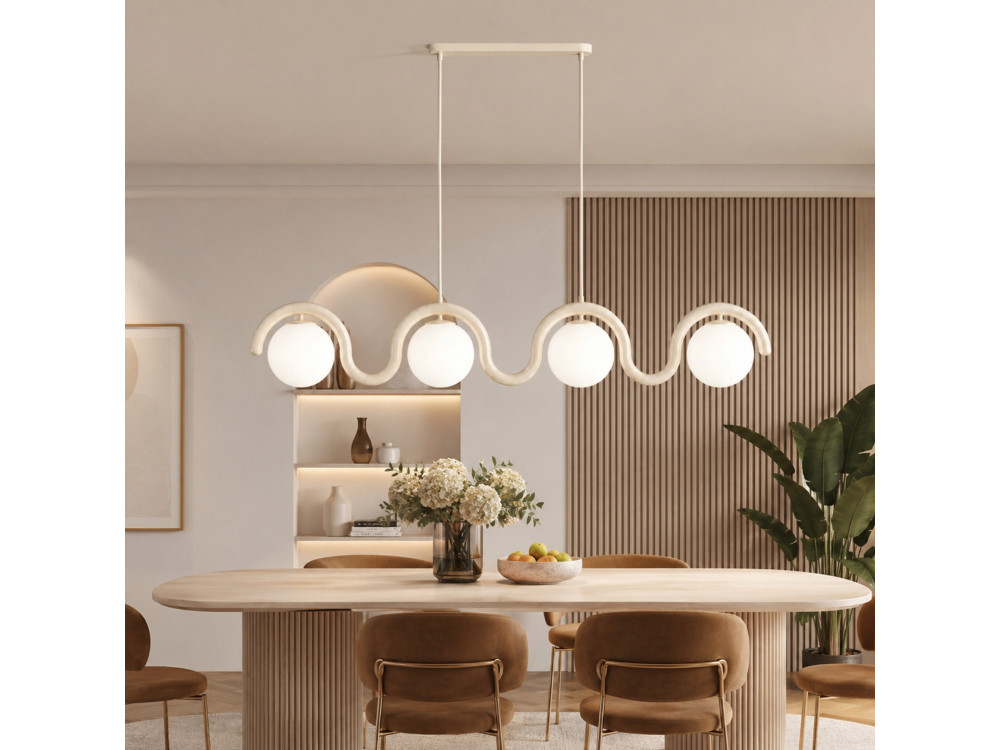 Lustre en métal "GEDIK-20443" - 110 x 17 cm - Beige