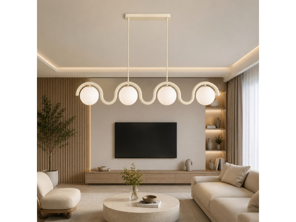 Lustre en métal "GEDIK-20443" - 110 x 17 cm - Beige