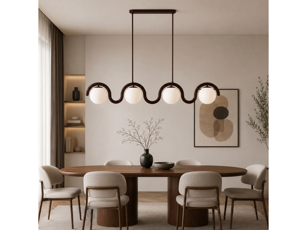Lustre en métal "GEDIK-20443" - 110 x 17 cm - Marron