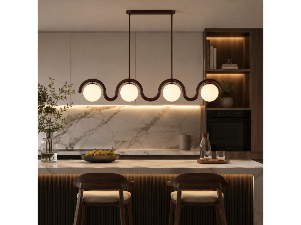Lustre en métal "GEDIK-20443" - 110 x 17 cm - Marron