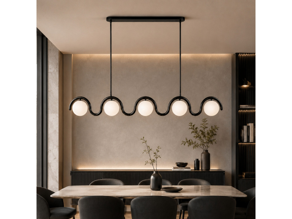 Lustre en métal "GEDIK-20444" - 140 x 17 cm - Noir