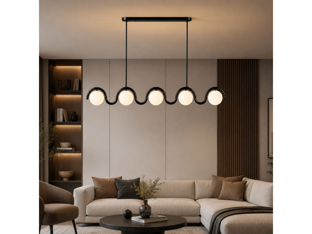 Lustre en métal "GEDIK-20444" - 140 x 17 cm - Noir