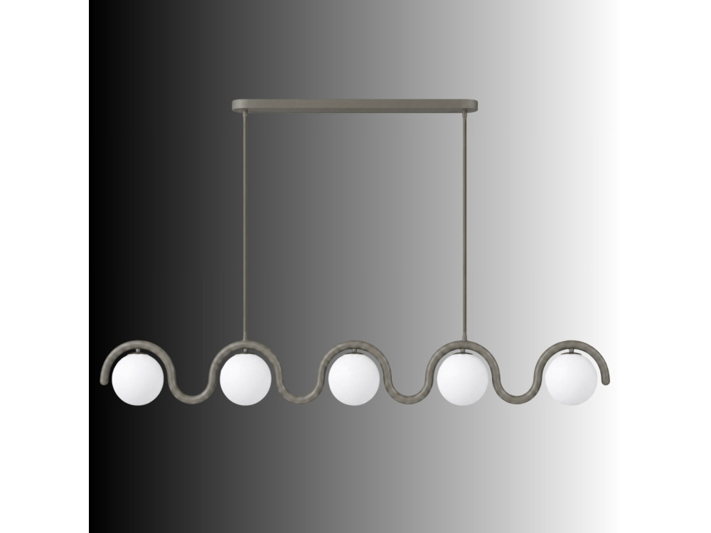 Lustre en métal " GEDIK-20444 " - 140 x 17 cm - Gris