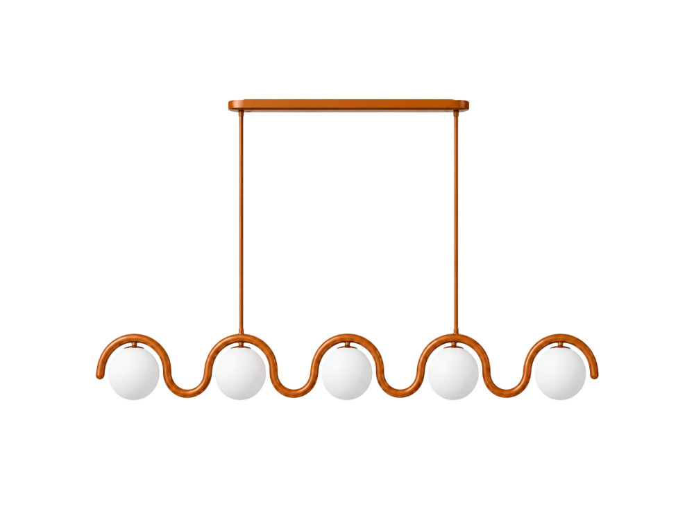 Lustre en métal "GEDIK-20444" - 140 x 17 cm - Marron / Orange