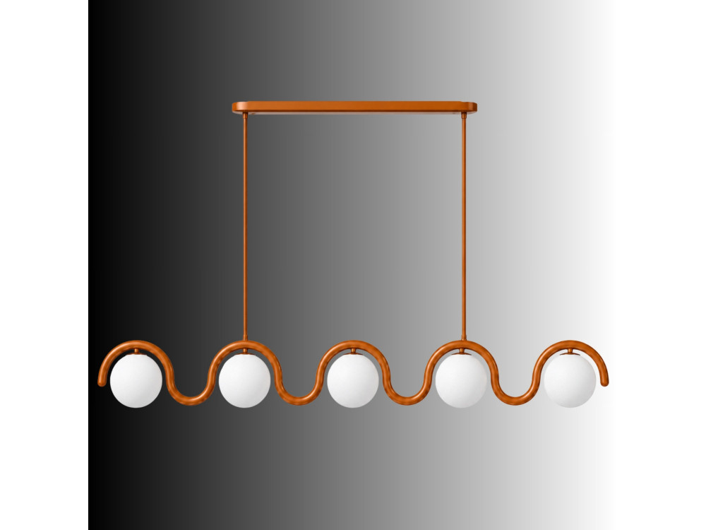 Lustre en métal "GEDIK-20444" - 140 x 17 cm - Marron / Orange
