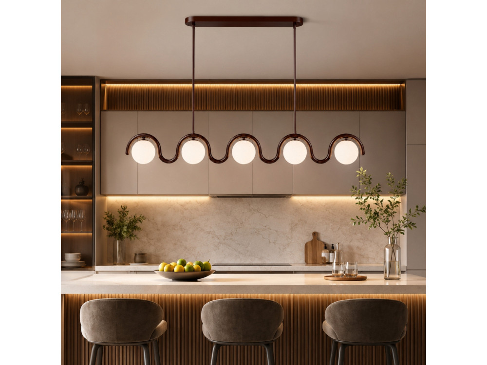 Lustre en métal "GEDIK-20444" - 140 x 17 cm - Marron