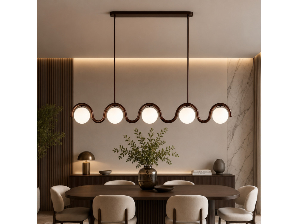 Lustre en métal "GEDIK-20444" - 140 x 17 cm - Marron