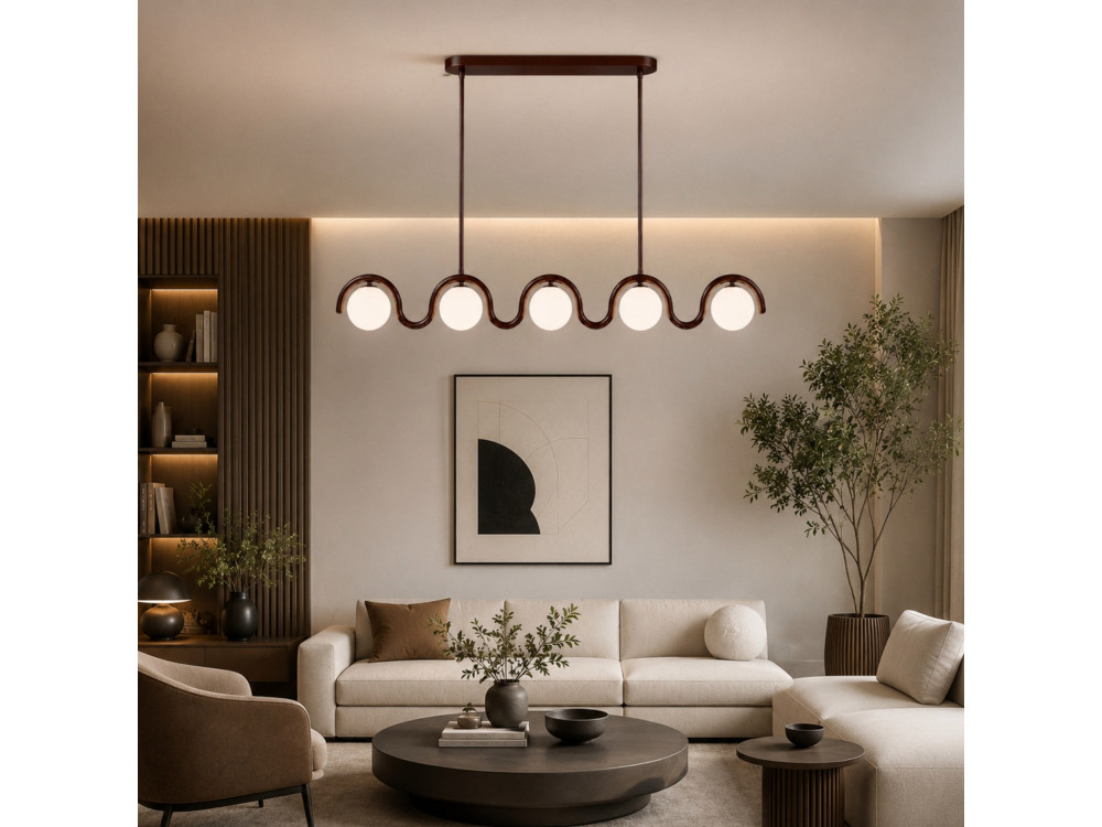 Lustre en métal "GEDIK-20444" - 140 x 17 cm - Marron