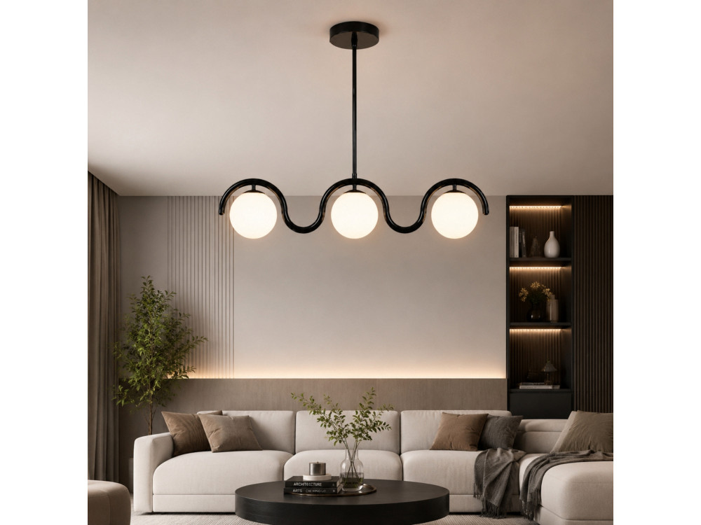 Lustre en métal "GEDIK-20442" - 80 x 17 cm - Noir