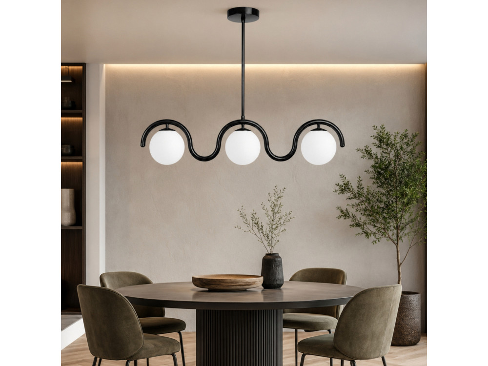 Lustre en métal "GEDIK-20442" - 80 x 17 cm - Noir