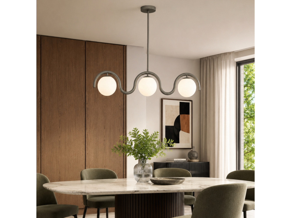 Lustre en métal "GEDIK-20442" - 80 x 17 cm - Gris