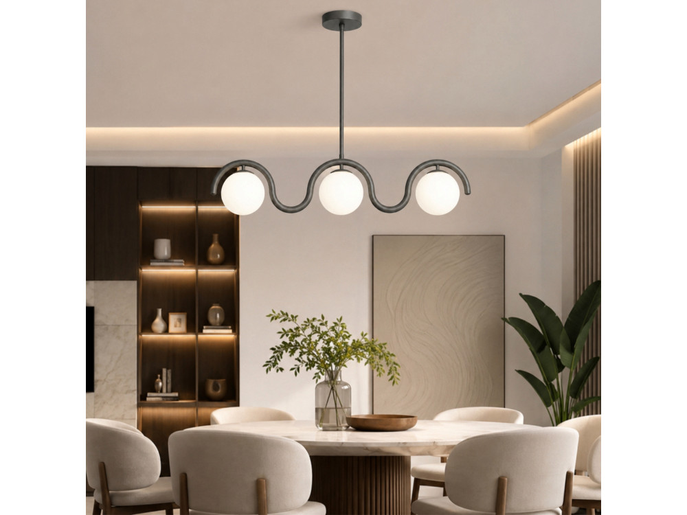 Lustre en métal "GEDIK-20442" - 80 x 17 cm - Gris
