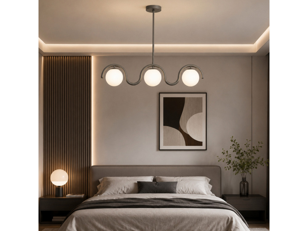 Lustre en métal "GEDIK-20442" - 80 x 17 cm - Gris