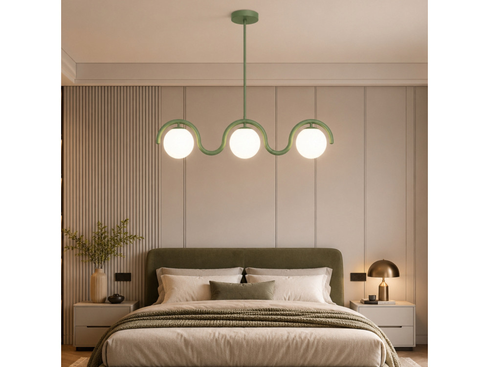 Lustre en métal "GEDIK-20442" - 80 x 17 cm - Vert Menthe