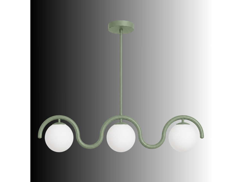 Lustre en métal "GEDIK-20442" - 80 x 17 cm - Vert Menthe