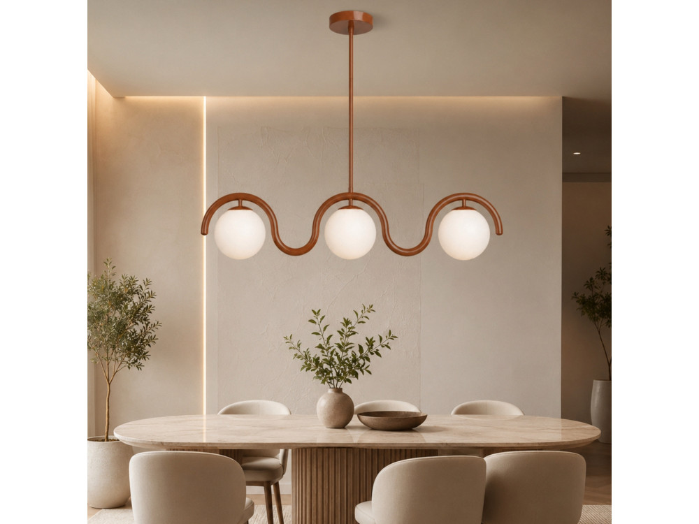 Lustre en métal "GEDIK-20442" - 80 x 17 cm - Marron / Orange