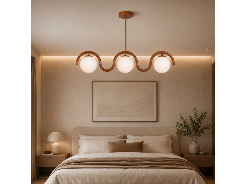 Lustre en métal "GEDIK-20442" - 80 x 17 cm - Marron / Orange