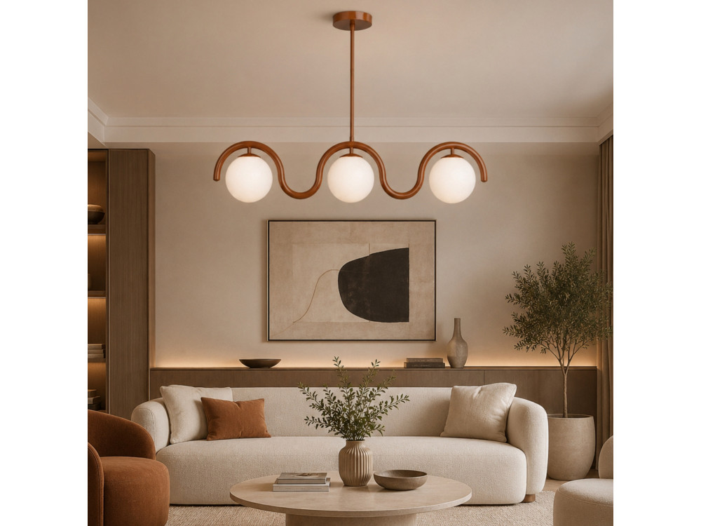 Lustre en métal "GEDIK-20442" - 80 x 17 cm - Marron / Orange