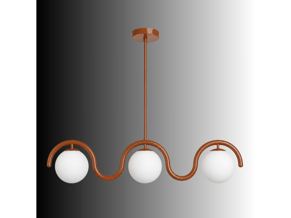 Lustre en métal "GEDIK-20442" - 80 x 17 cm - Marron / Orange