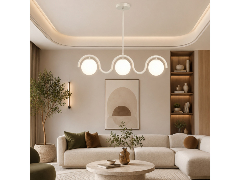 Lustre en métal "GEDIK-20442" - 80 x 17 cm - Beige