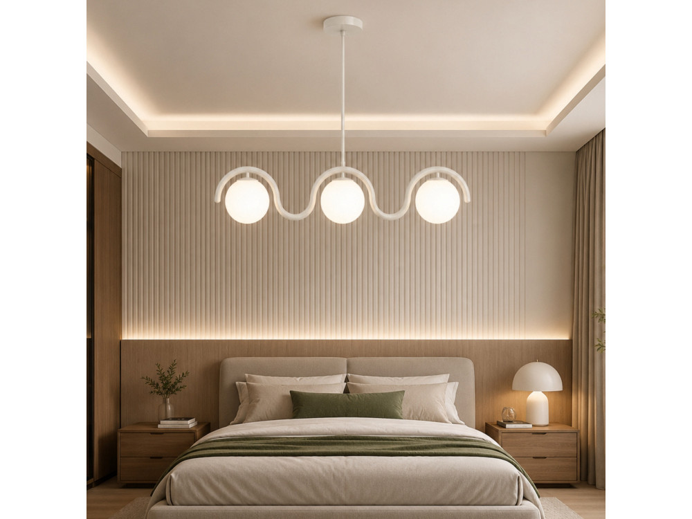 Lustre en métal "GEDIK-20442" - 80 x 17 cm - Beige