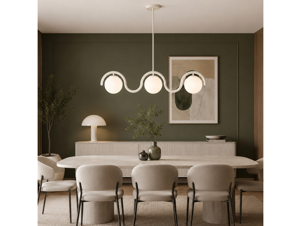 Lustre en métal "GEDIK-20442" - 80 x 17 cm - Beige