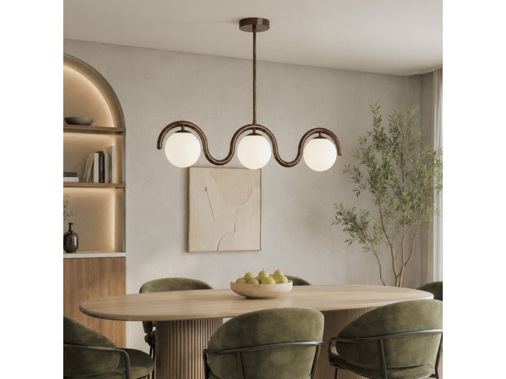 Lustre en métal "GEDIK-20442" - 80 x 17 cm - Marron