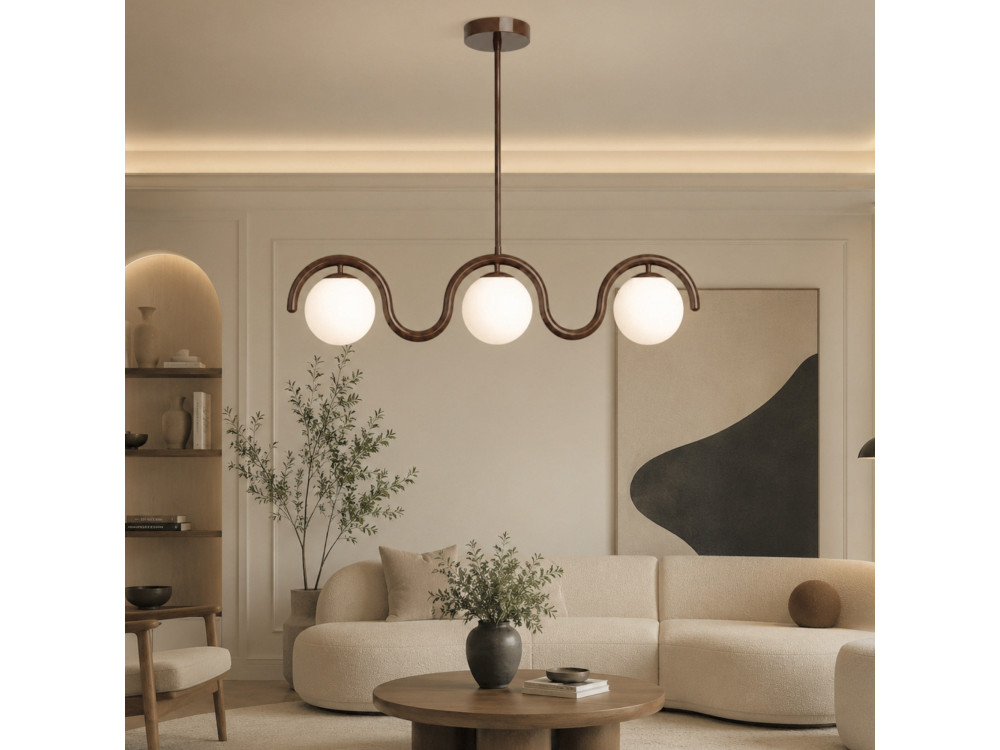 Lustre en métal "GEDIK-20442" - 80 x 17 cm - Marron