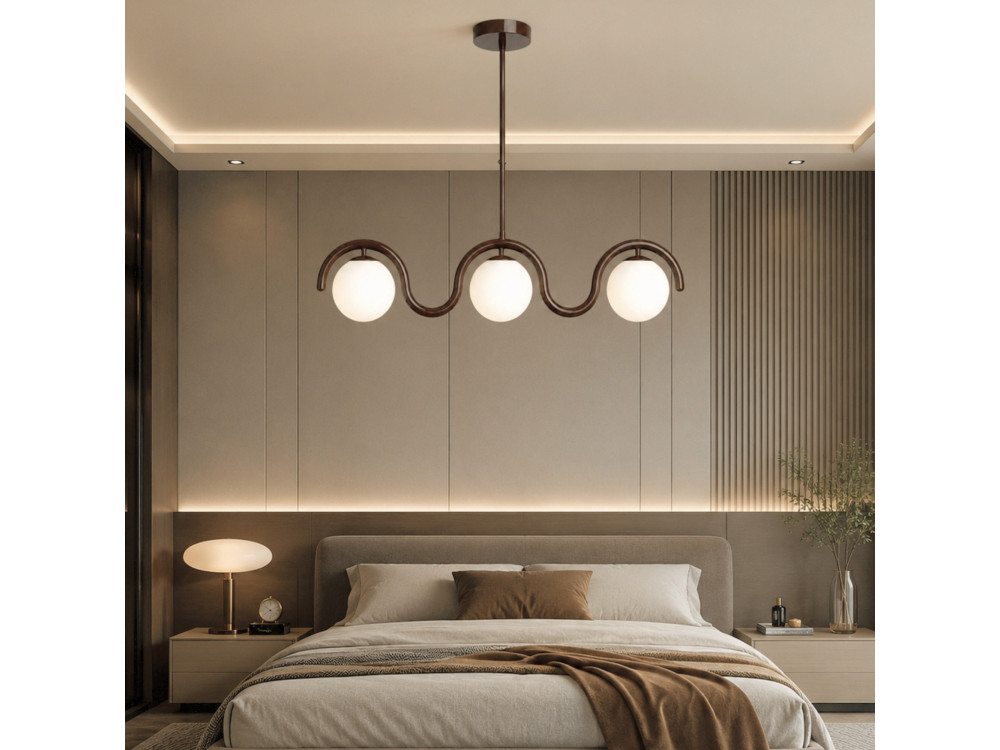 Lustre en métal "GEDIK-20442" - 80 x 17 cm - Marron