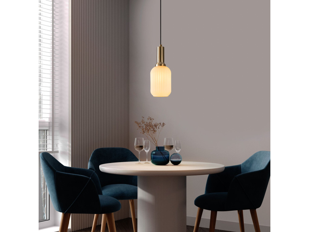 Lampe suspendue en métal "Asker" - 13 x 13 cm - Doré