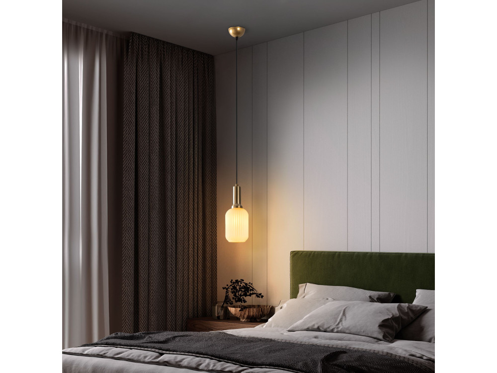 Lampe suspendue en métal "Asker" - 13 x 13 cm - Doré